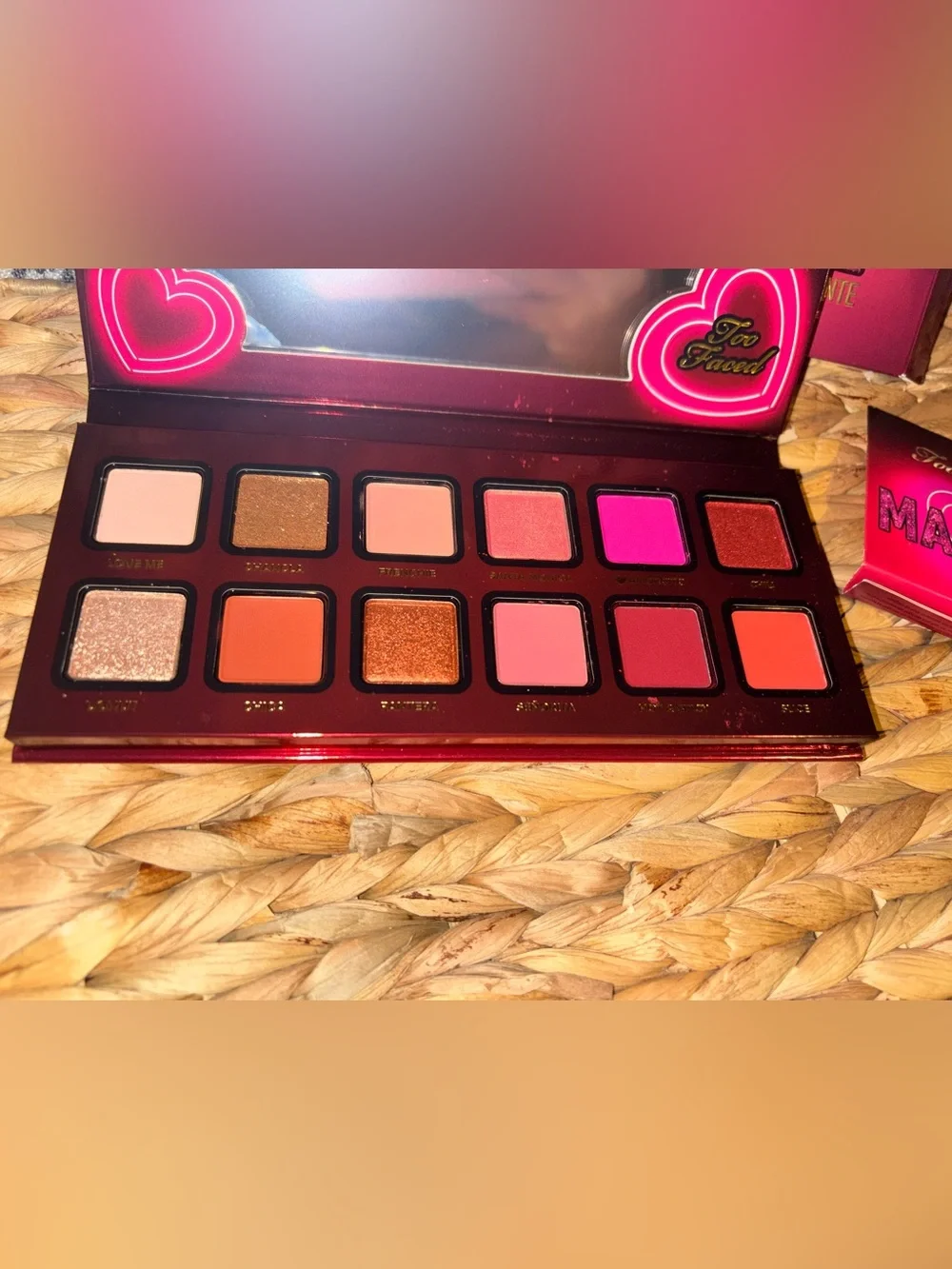 Too Faced Mariale Amor Caliente Eyeshadow Palette - pink, black, gold